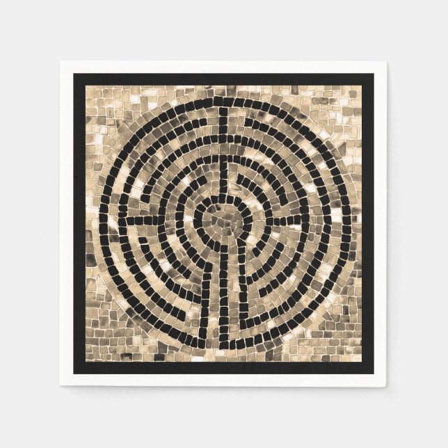 LABYRINTH V Standard Cocktail Pappersservett - Sva (Framsidan)