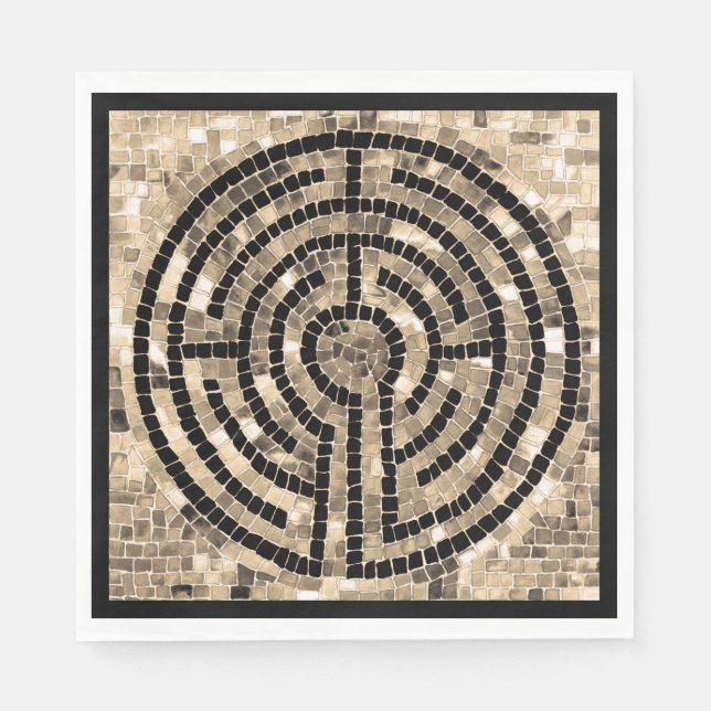 LABYRINTH V Standard Lunchnapkin i papper - Svart Pappersservett (Framsidan)