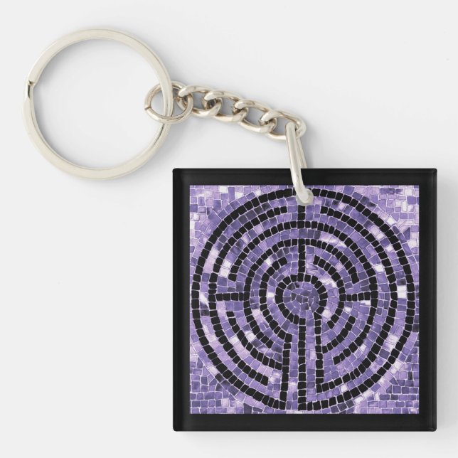 LABYRINTH VI - akrylisk kvadratnyckelkedja (Framsidan)