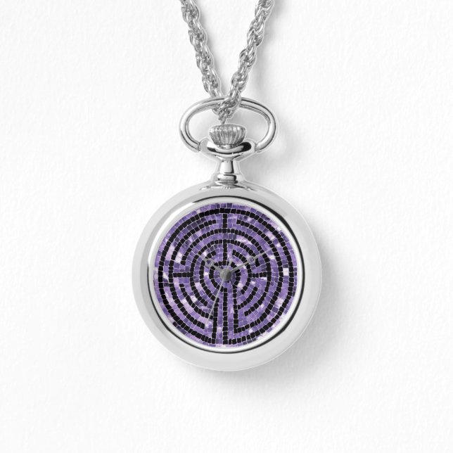 LABYRINTH VI Silver Halskedja Urnätke Armbandsur (Framsida)