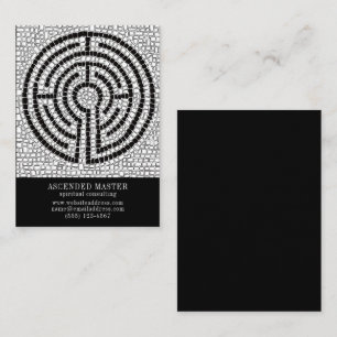 LABYRINTH VII 3.5x2.5 Visitenkort - Svart Anteckningskort