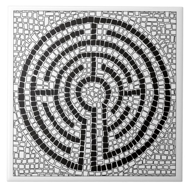 LABYRINTH VII 6x6 Keramisk Kakel - Vit (Framsidan)
