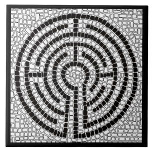 LABYRINTH VII 6x6 keramiskt plattor - svart Kakelplatta