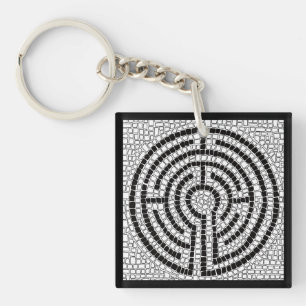 LABYRINTH VII - akrylisk kvadratnyckelkedja