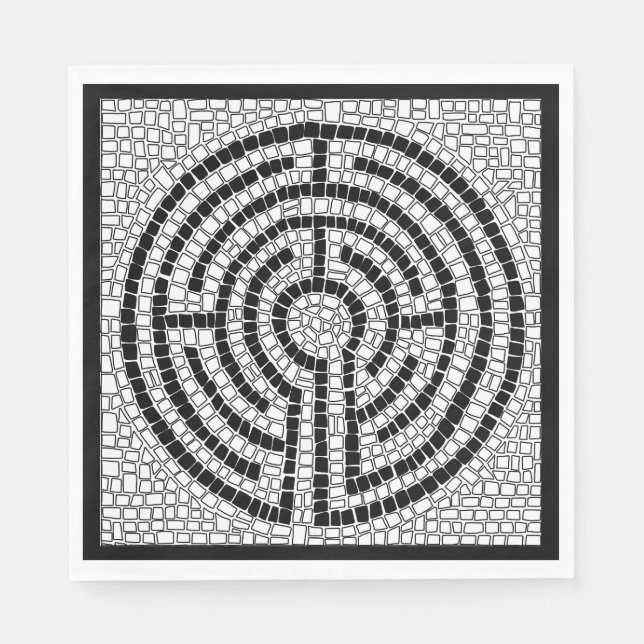 LABYRINTH VII Standard Lunch Servett - Svart (Framsidan)