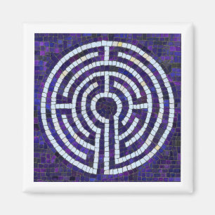 LABYRINTH VIII Fyrkantig Magnet - Vit