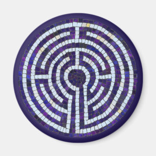 LABYRINTH VIII Rund Magnet - Violett