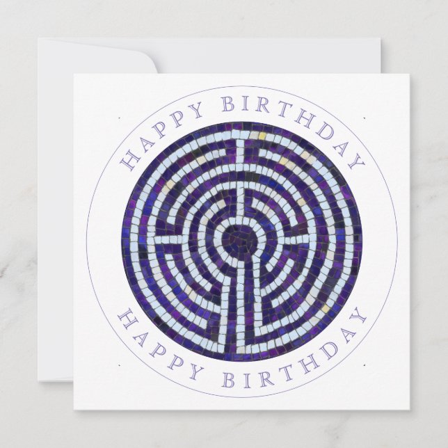 LABYRINTH VIII Square Flat Birthday Card Kort (Framsida)