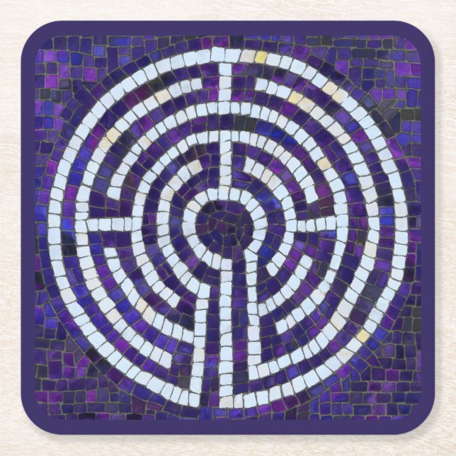LABYRINTH VIII Square Papper Underlägg - Violet Kvadrat (Framsidan)