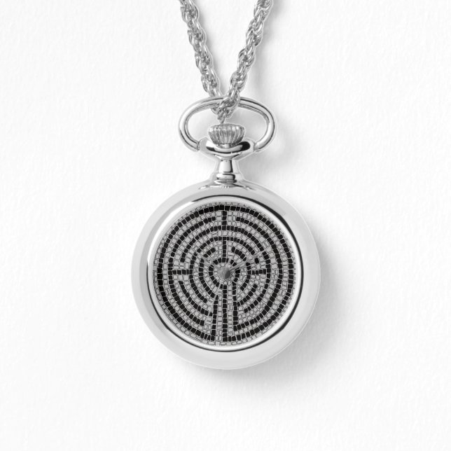 LABYRINTH XVII Silver Necklace Watch Armbandsur (Framsida)