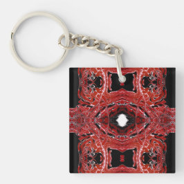 Labyrinthine Abstract Red Black White Fluid Art