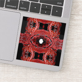 Labyrinthine Abstract Red Black White Fluid Art Klistermärken
