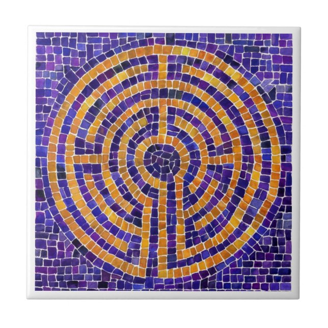 LABYRINTMOSAIK 10,8x10,8 KERAMISK PLATTA - Vit Kakelplatta (Framsidan)