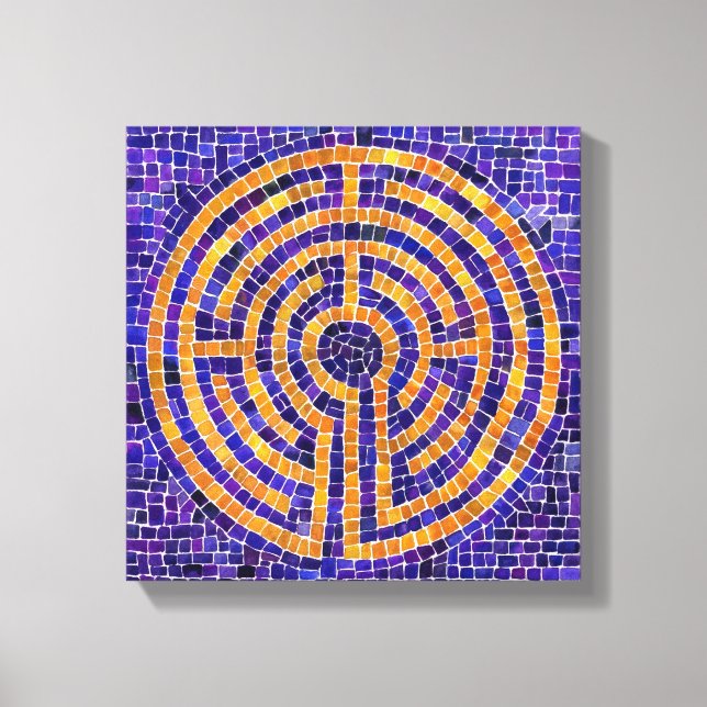 LABYRINTMOSAIK 12x12 Uppspänd Canvas (1,9 cm djup) (Framsida)