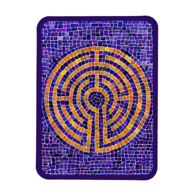 LABYRINTMOSAIK 3x4 Flexibel Magnet - Lila (Vertikal)