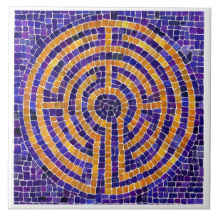LABYRINTMOSAIK 6x6 Keramisk Platta - Vit Kakelplatta