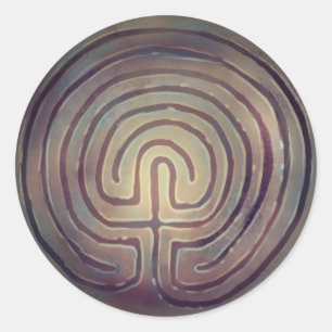 labyrintsymbol runt klistermärke