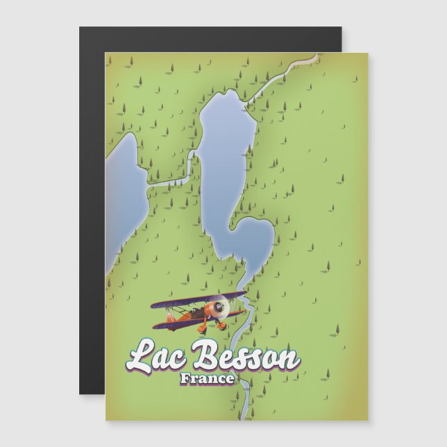 Lac Besson Frankrike karta reseaffisch (Fram/baksida)