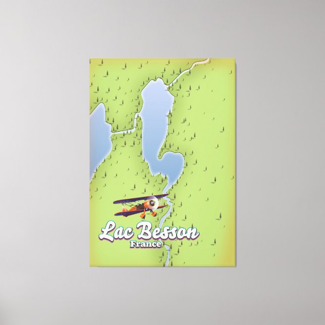 Lac Besson Frankrike karta reseaffisch Canvastryck (Framsida)