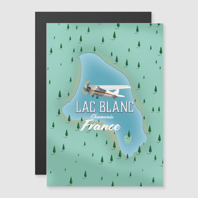 Lac Blanc,Chamonix, Frankrike karta (Fram/baksida)