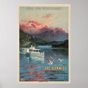 Lac d'Annecy Annecysjön Auvergne-Rhône-Alpes Poster