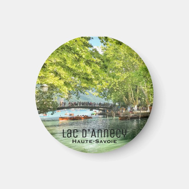 Lac d'Annecy, Haute-Savoie Round Magnet (Framsidan)