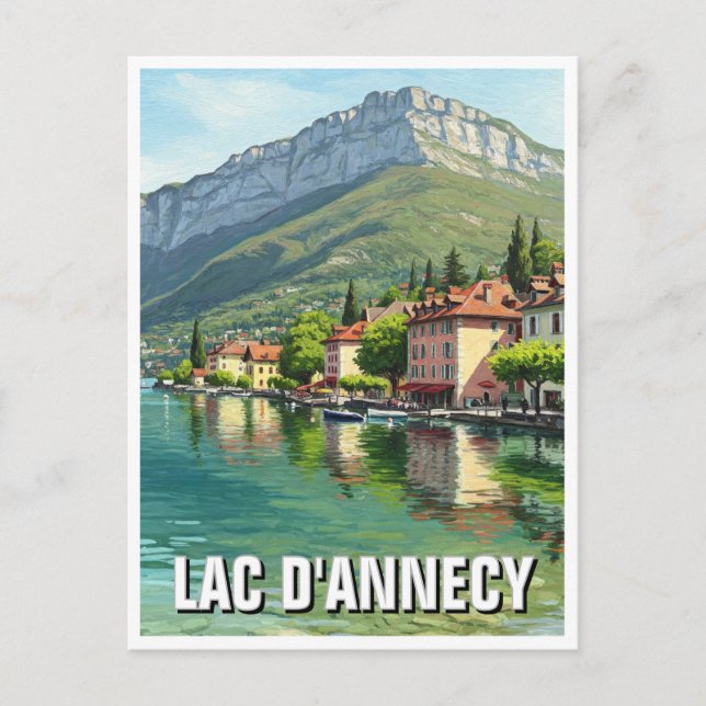 Lac D'Annecy Sjö Annecy Frankrike Vykort (Framsida)