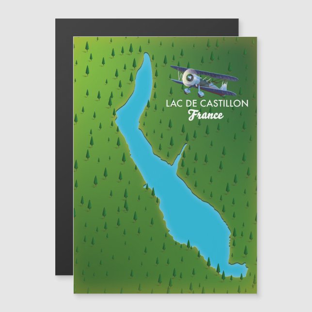 Lac de Castillon Frankrike karta (Fram/baksida)