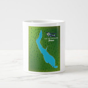 Lac de Castillon Frankrike karta Jumbo Mugg