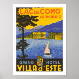 Lac de Como (vit) Poster