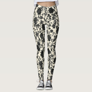 Lacce Flower Black Mönster Leggings