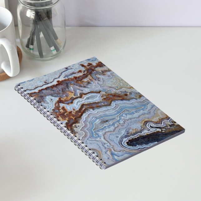 Lace Agate Stensmönster Anteckningsbok Med Spiral (In Situ)