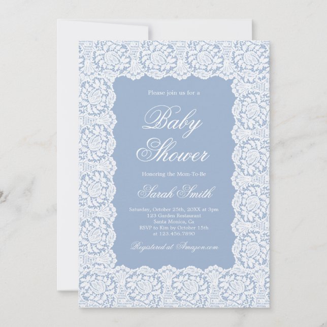 Lace Baby Shower Inbjudningar (Framsida)