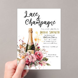 Lace & Champagne Bridal Shower Invitation