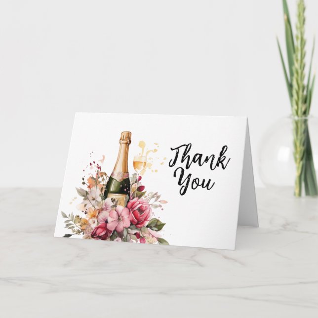 Lace & Champagne Thank You Card Tack Kort (Framsida)