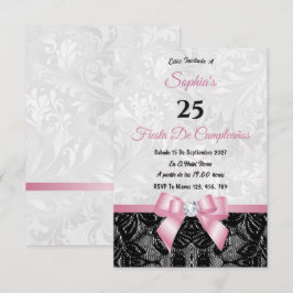 Lace & Damask Födelsedag Inbjudningar