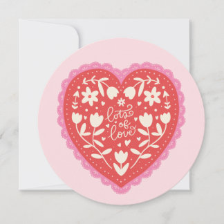 Lace Doily Heart Hand-Drawn Valentine's Day Julkort