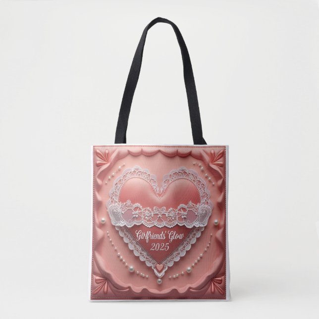 Lace Heart Suede Tygkasse (Framsida)