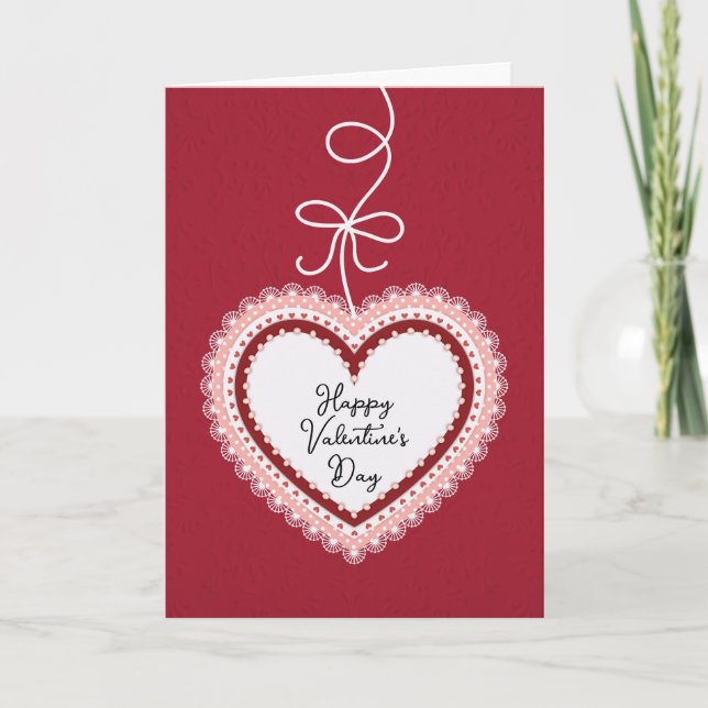 Lace Heart Valentine's Day Card Kort (Framsida)