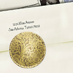 Lace Wedding Envelope Seal Gold Runt Klistermärke<br><div class="desc">Lace Wedding Envelope Seal Gold Designed by Carrie Fink.  Printed and shipped by Zazzle or their partners.</div>