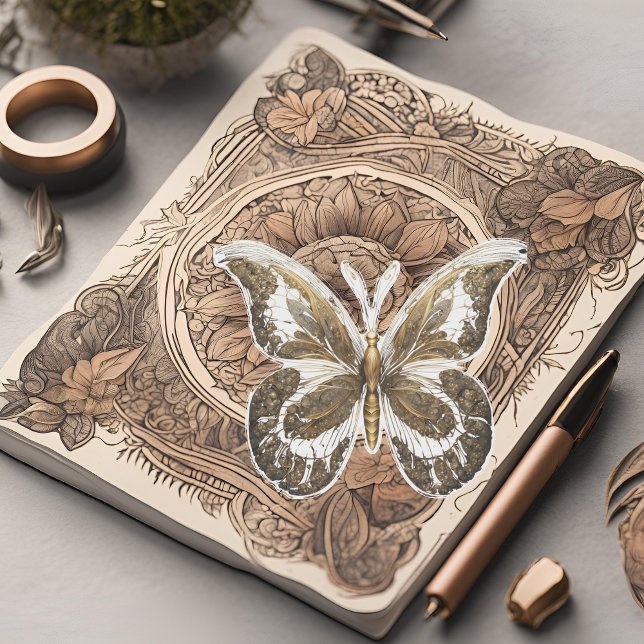 Lacey Golden Butterfly Klistermärken (Skapare uppladdad)