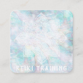 *~* Lacey White Mandala Blue Rosa Gult Pastel Fyrkantigt Visitkort