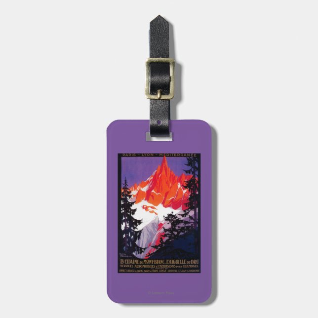 LaChaine De Mont Blanc vintage PosterEurope Bagagebricka (Vertikal Framsida)