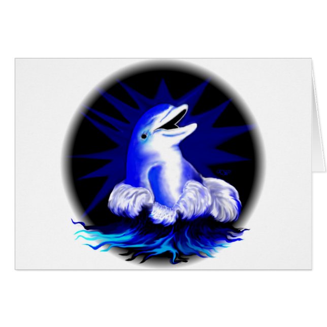 Lachender Delfin Hälsningskort (Framsidan Horizontal)