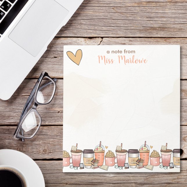 Lacher Gift Bok & Coffee Latte Älskare Anteckningsblock (Teacher Gift Book & Coffee Latte Lover Personalized Notepad)
