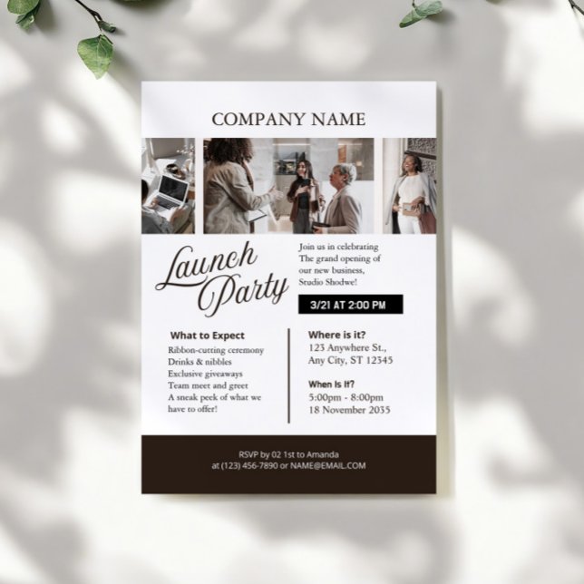 lack and White Professional Company Launch Party Inbjudningar (Skapare uppladdad)