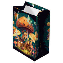 Läcka, söta älvar leker under svampgåspåse