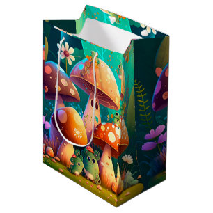 Läcka, söta älvar leker under svampgåspåse