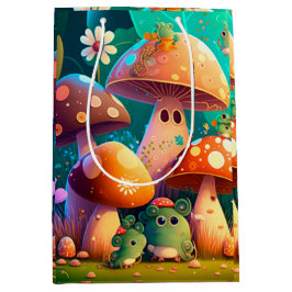 Läcka, söta älvar leker under svampgåspåse