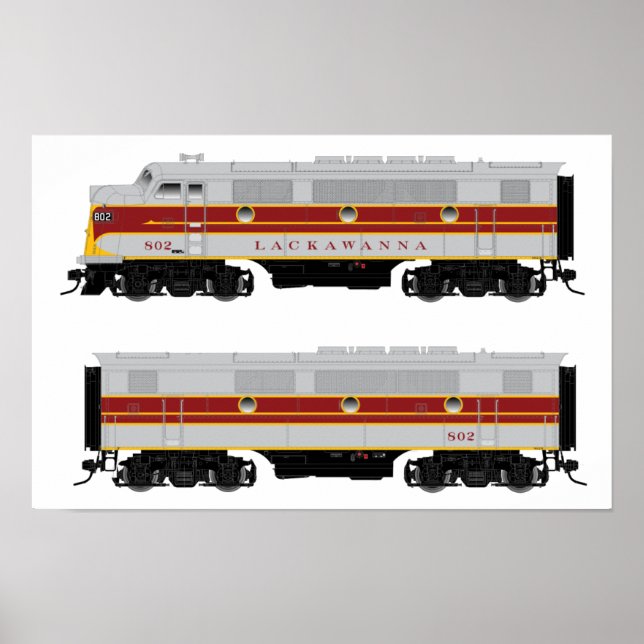 Lackawant Diesel F3 A-B Set Locomotive Poster (Framsidan)